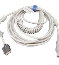 GE Compatible CAM 14 Cardiology Patient Cable Replacement: coiled patient cable,  4.6m, GE CAM 14 Acquisition M