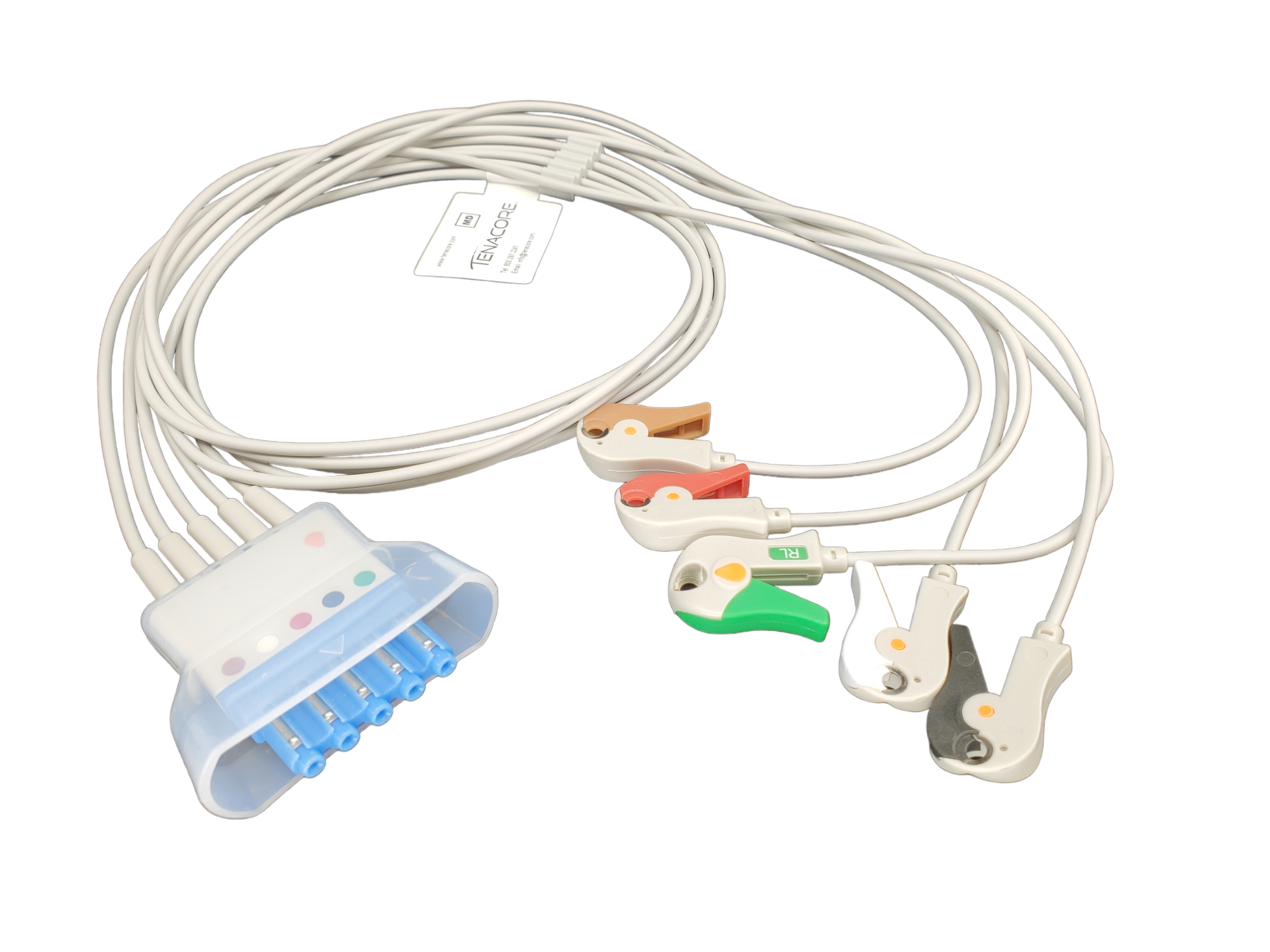 Philips Compatible 5 Leadwire ECG Snap Patient Cable Shower Shield 3 ft.